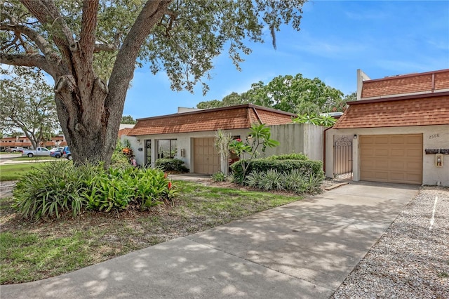 view of front of home with a garage