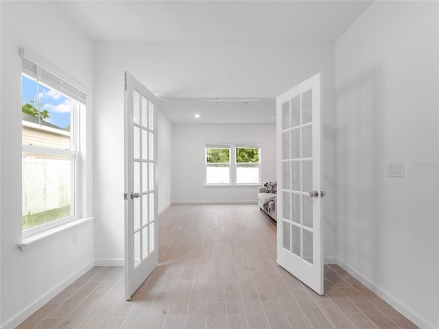 hallway with french doors