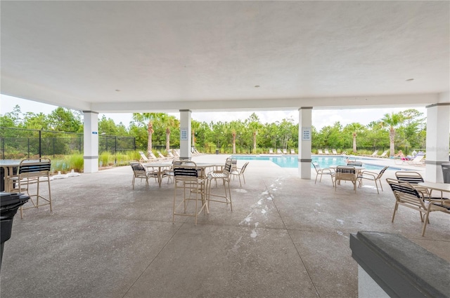 view of patio / terrace with a community pool