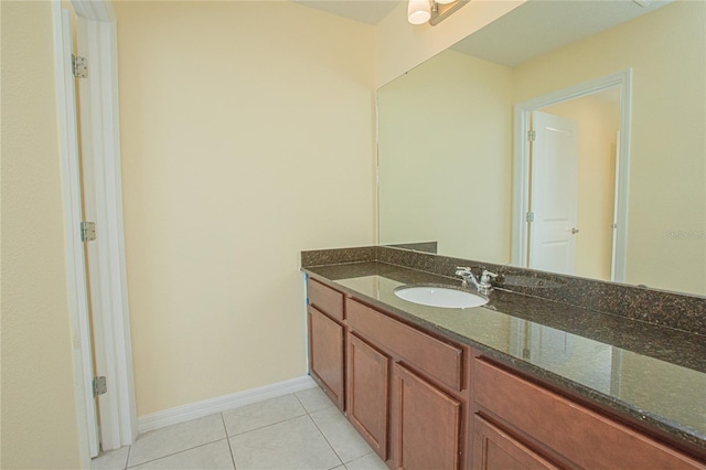 bathroom featuring tile patterned flooring and vanity