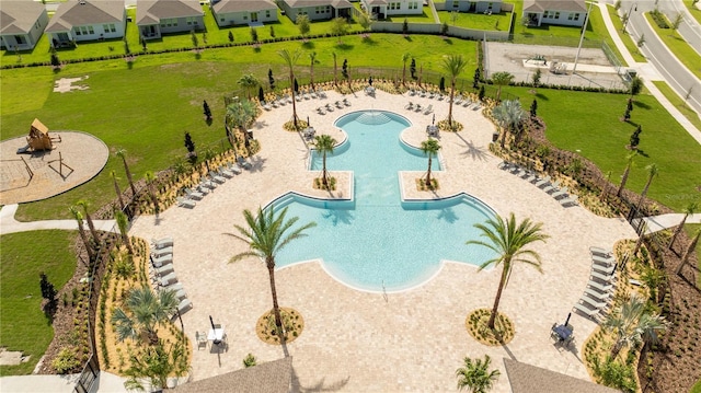 view of pool with a patio