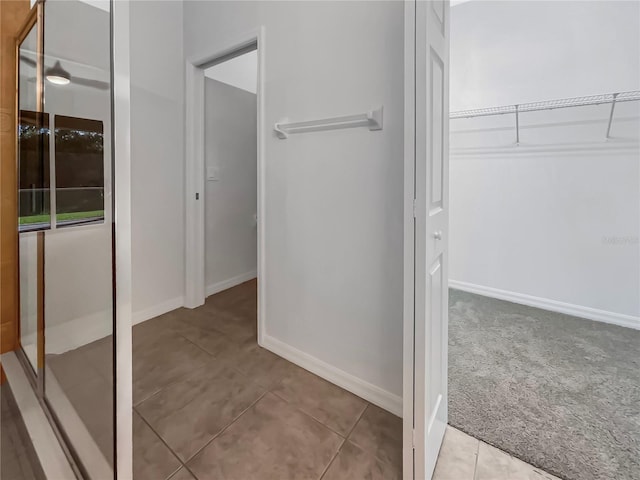 interior space with tile patterned floors