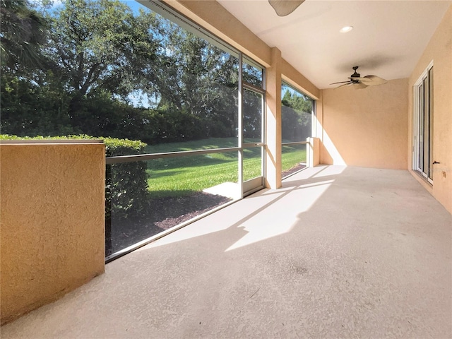 view of unfurnished sunroom