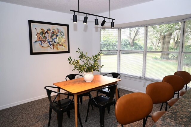 dining space featuring carpet flooring