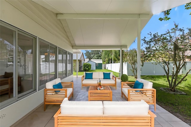 view of patio / terrace featuring an outdoor hangout area