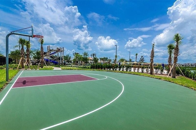 view of sport court featuring community basketball court