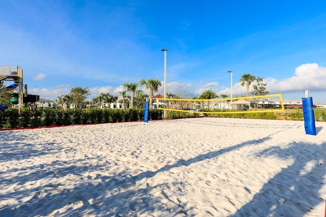 surrounding community featuring volleyball court