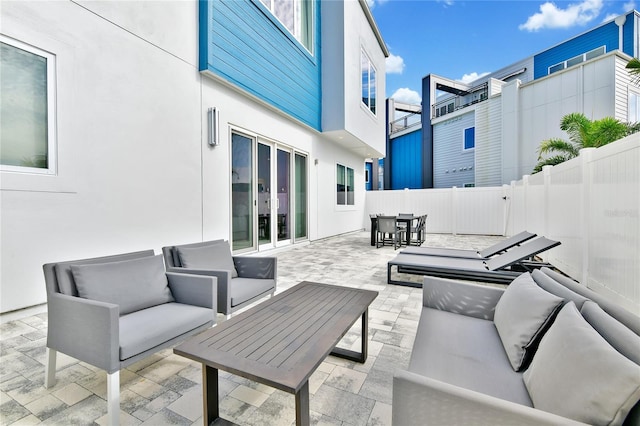 view of patio with an outdoor hangout area