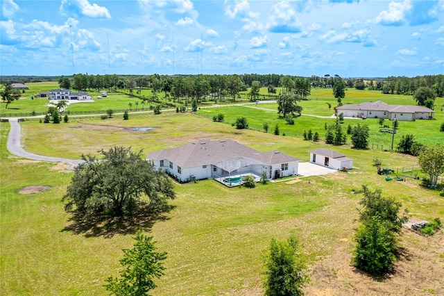 bird's eye view with a rural view