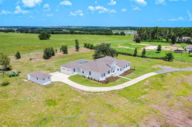 bird's eye view featuring a rural view