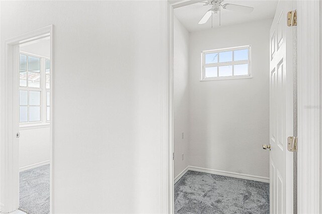 bathroom featuring ceiling fan