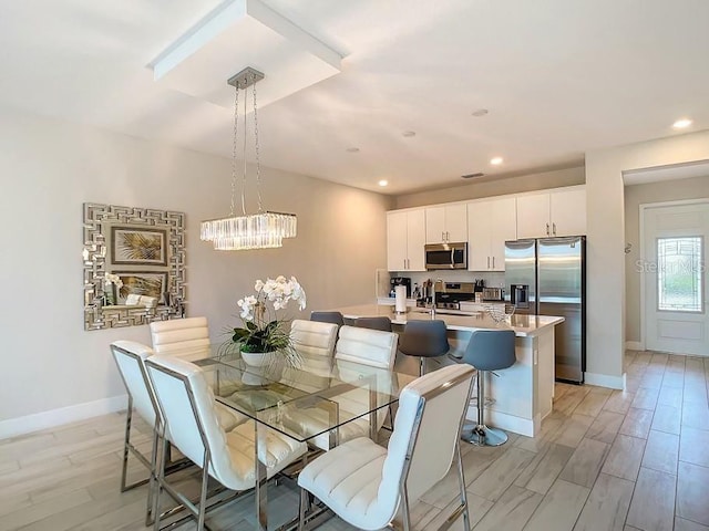 dining room with sink