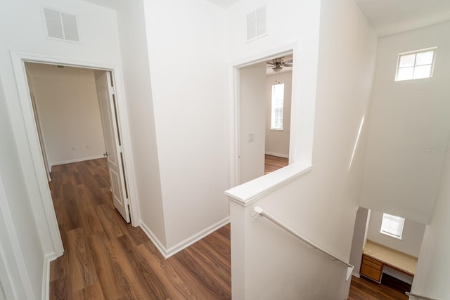 corridor with hardwood / wood-style floors