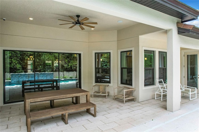 view of patio / terrace with ceiling fan