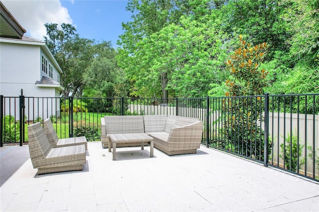 view of patio / terrace with an outdoor living space