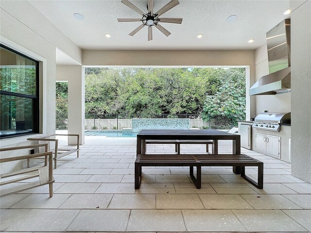 10193 Brocksport Cir, Gotha, FL 34734 - view of patio featuring ceiling fan and exterior kitchen