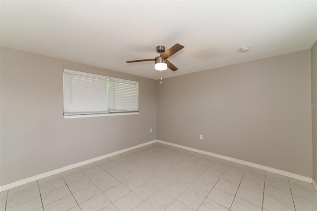 spare room featuring ceiling fan