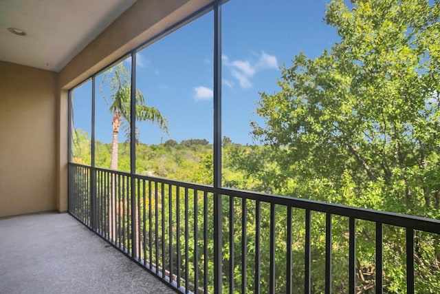 view of unfurnished sunroom