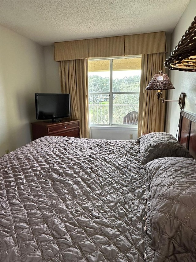 bedroom with a textured ceiling