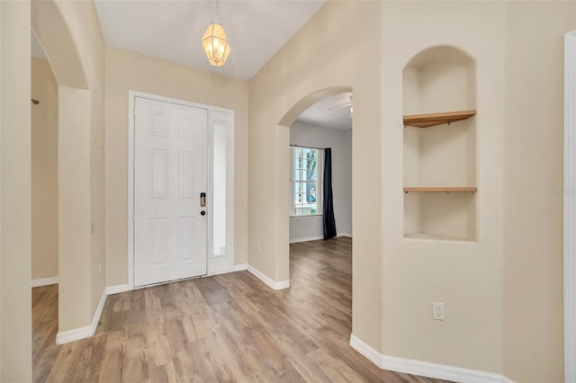 entrance foyer featuring light hardwood / wood-style floors