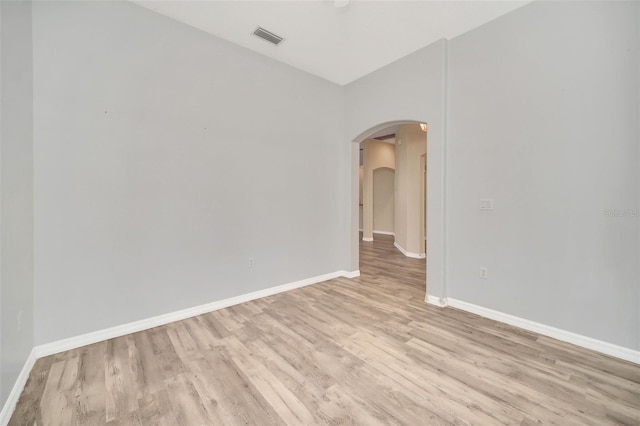 empty room featuring light hardwood / wood-style flooring