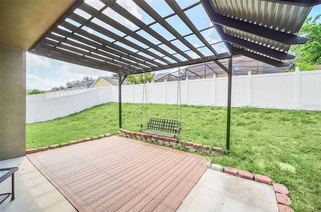 view of patio with a pergola