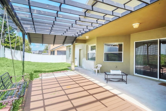 view of patio with a pergola