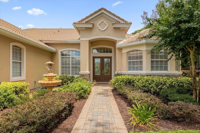 view of exterior entry with french doors