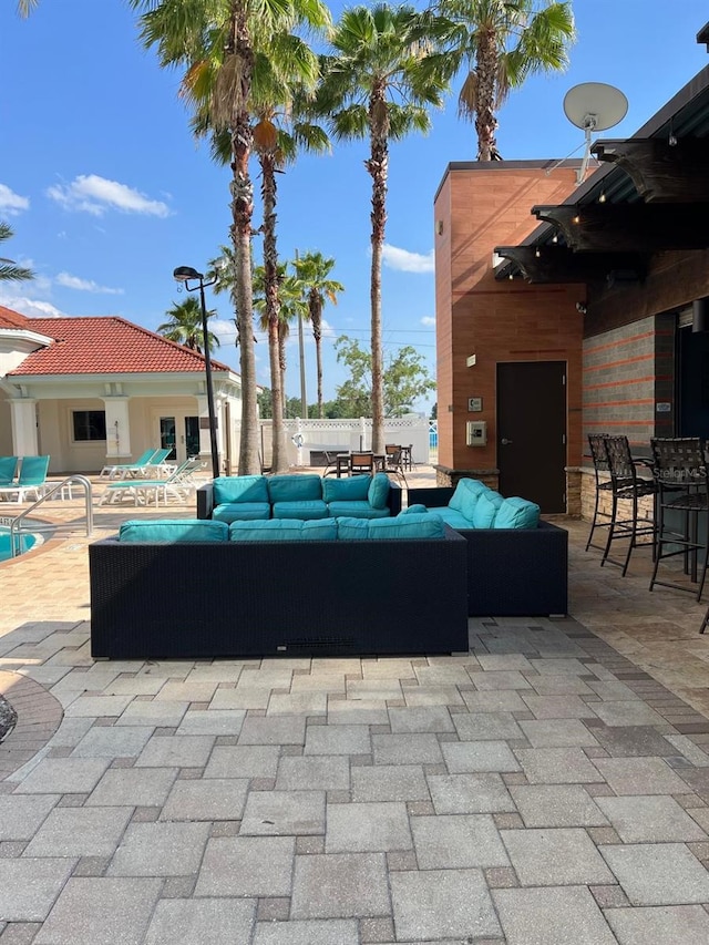 view of patio featuring outdoor lounge area