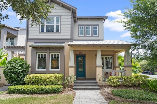 view of front of home with covered porch