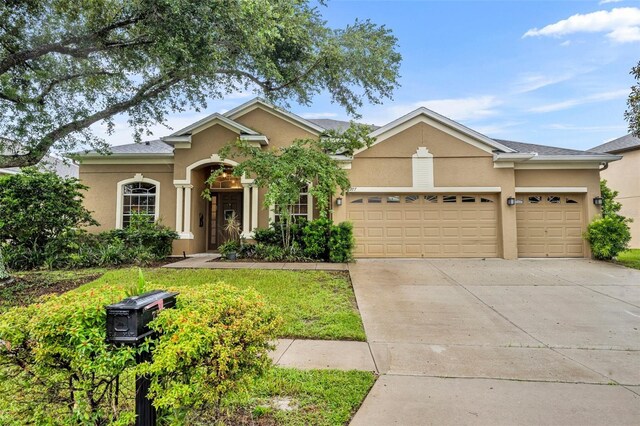 view of front of house with a garage