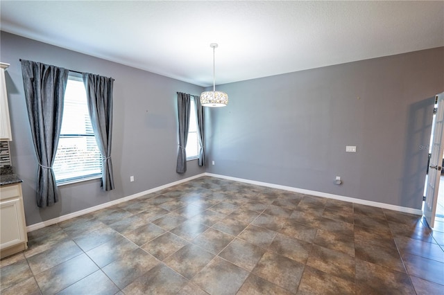 view of unfurnished dining area