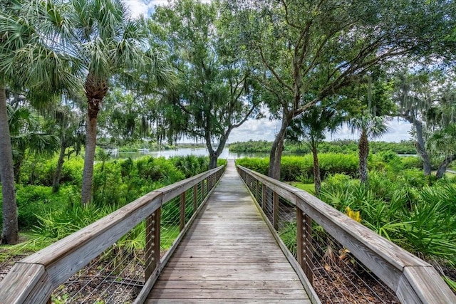 view of property's community featuring a water view