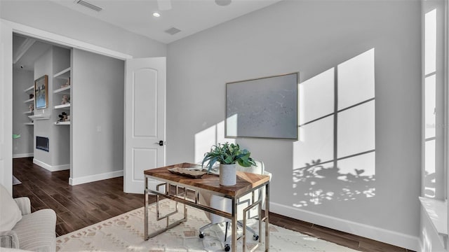 office featuring dark hardwood / wood-style flooring