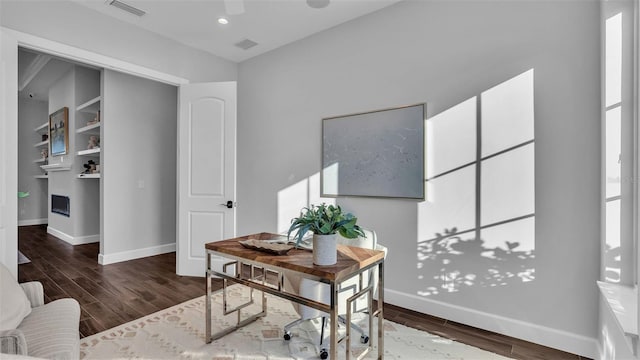 1529 Rio Vista Ter, Parrish, FL 34219 - office area with baseboards, wood finished floors, and visible vents