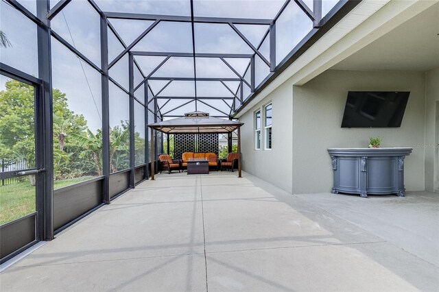 view of sunroom