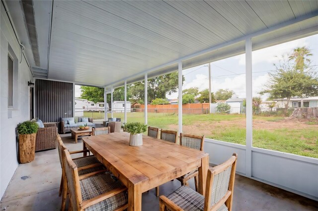 view of sunroom