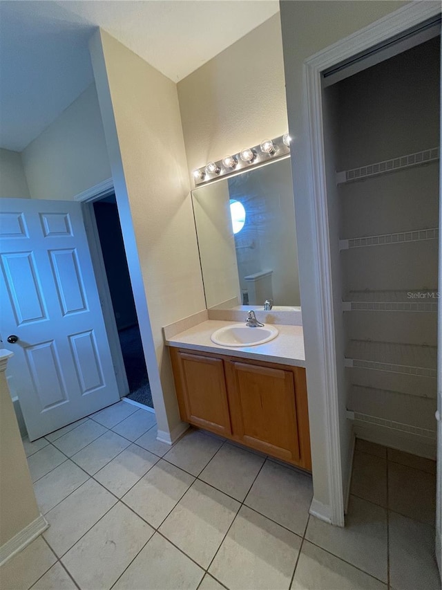 bathroom featuring vanity and tile patterned floors