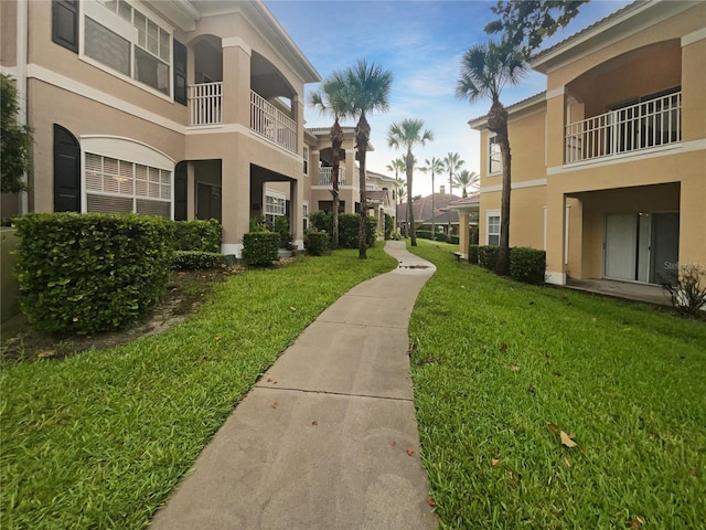 view of community with a lawn