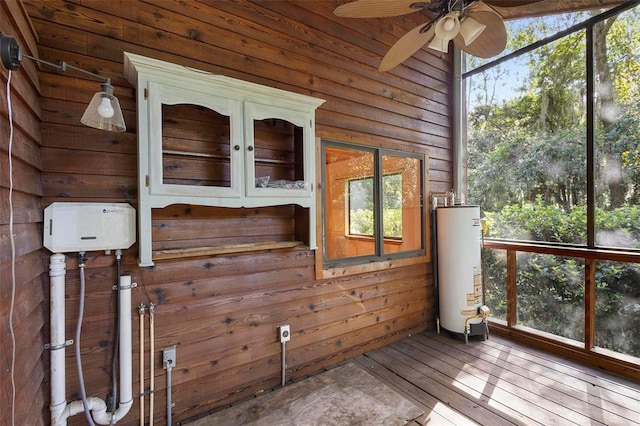 exterior space with gas water heater