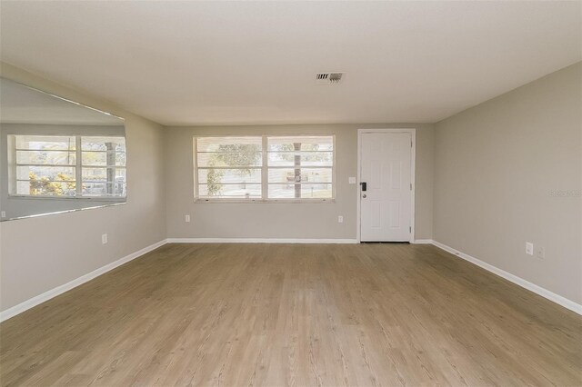 empty room featuring light wood-type flooring