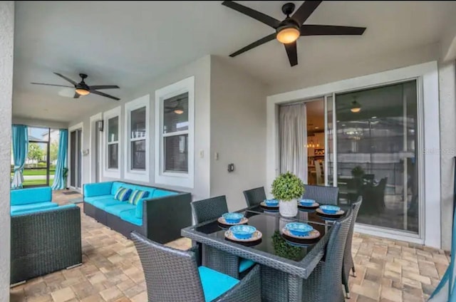 view of patio / terrace with ceiling fan