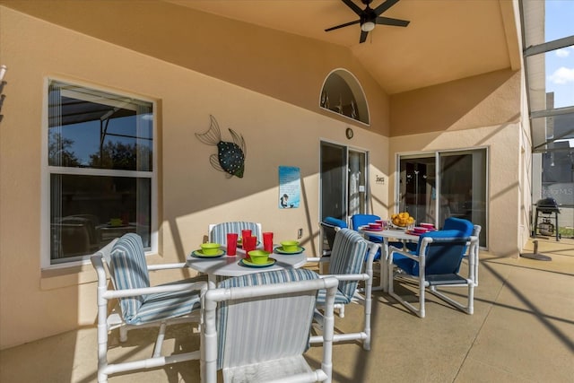 view of patio / terrace with ceiling fan