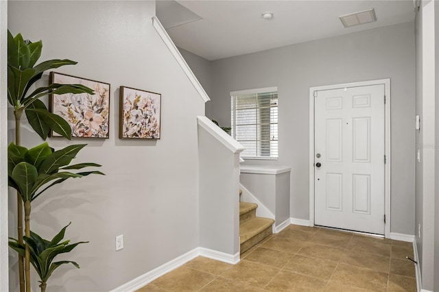 view of tiled entrance foyer