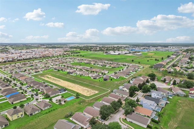 birds eye view of property with a residential view