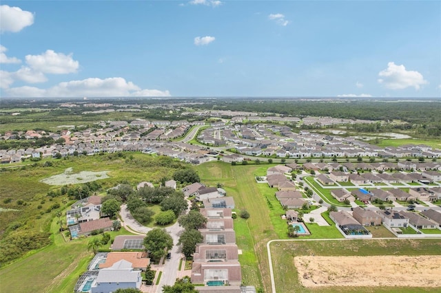 birds eye view of property with a residential view