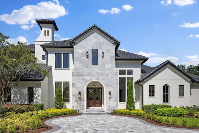 view of front facade with french doors