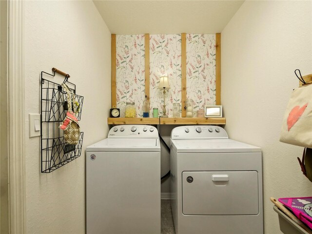 laundry room featuring washing machine and dryer