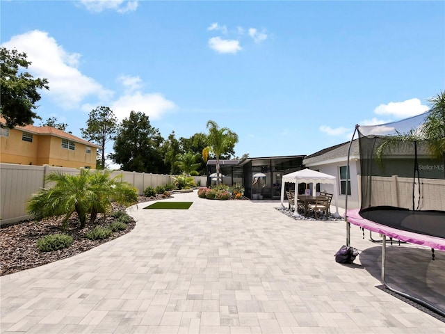 view of patio / terrace featuring a trampoline