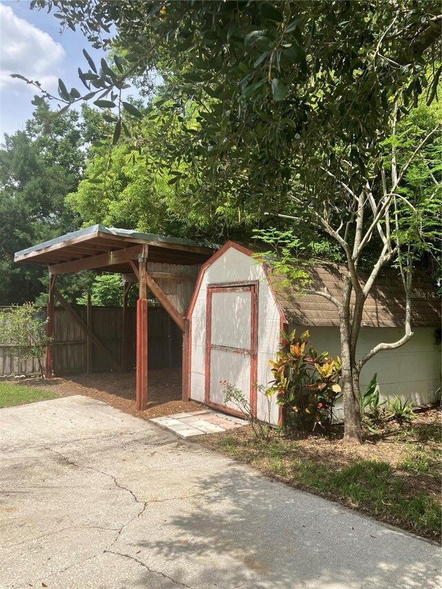 view of garage